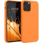 Orange kwmobile iPhone 12 Pro Hüllen mit Bildern mit Knopf aus Silikon für kabelloses Laden 