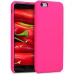 Pinke kwmobile iPhone 6/6S Plus Cases mit Bildern mit Knopf aus Silikon für kabelloses Laden 