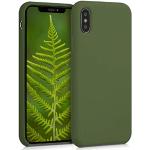 Grüne kwmobile iPhone X/XS Cases mit Bildern mit Knopf aus Silikon für kabelloses Laden 