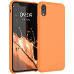 Reduzierte Orange kwmobile iPhone XR Cases mit Bildern mit Knopf aus Silikon für kabelloses Laden 