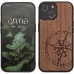 Dunkelbraune Maritime kwmobile iPhone 15 Hüllen Art: Bumper Cases mit Bildern stoßfest 