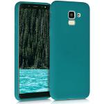 Petrolfarbene kwmobile Samsung Galaxy J6 Cases Art: Soft Cases Matt mit Knopf aus Silikon für kabelloses Laden 