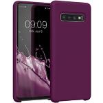 Violette kwmobile Samsung Galaxy S10 Cases mit Bildern mit Knopf aus Silikon für kabelloses Laden 