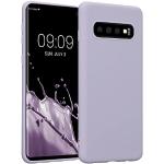 Reduzierte Lavendelfarbene kwmobile Samsung Galaxy S10 Cases Art: Soft Cases mit Bildern mit Knopf aus Silikon für kabelloses Laden 