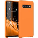 Orange kwmobile Samsung Galaxy S10 Cases mit Bildern mit Knopf aus Silikon für kabelloses Laden 