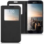 Schwarze Elegante kwmobile Samsung Galaxy S7 Hüllen Art: Flip Cases mit Bildern aus Kunststoff mit Sichtfenster 