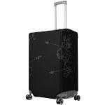 Schwarze kwmobile Kofferschutzhüllen mit Flugzeug-Motiv mit Reißverschluss aus Polyester 