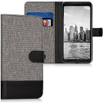 kwmobile Wallet Case kompatibel mit Google Pixel 2 XL - Hülle mit Ständer - Handyhülle Kartenfächer Grau Schwarz