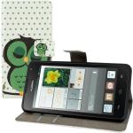 Schwarze Huawei Ascend Y630 Cases Art: Geldbörsen mit Eulenmotiv aus Leder mit Ständer 