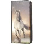 Schwarze Samsung Galaxy Grand Prime Cases 2018 Art: Flip Cases mit Pferdemotiv mit Bildern aus Kunstleder 
