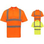 Gelbe Atmungsaktive Korntex Herrenpoloshirts & Herrenpolohemden aus Polycotton mit Reflektoren Größe 7 XL 