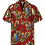 KY‘s Original Hawaiihemd, Papagei Allover, rot, M