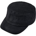 Schwarze Unifarbene Vintage Army-Caps mit Schnalle aus Baumwolle für Herren Größe XXL für den für den Sommer 