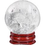 Weiße Runde Bergkristalle mit Ornament-Motiv poliert aus Kristall 