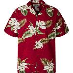 Rote Kurzärmelige Hawaiihemden für Herren Größe 4 XL 