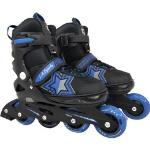 Kinder Inliner Skates verstellbar Größe 26-41 Inline Rollschuhe blinkende Blau 