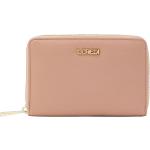 Beige L.CREDI Brieftaschen mit Reißverschluss aus Kunstleder mit RFID-Schutz für Damen 