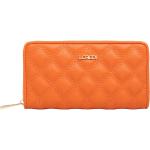 Orange Unifarbene L.CREDI Damengeldbörsen & Damengeldbeutel mit Reißverschluss aus Kunstleder mit RFID-Schutz 