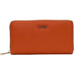Orange Unifarbene L.CREDI Damenportemonnaies & Damenwallets mit Reißverschluss aus Kunstleder 