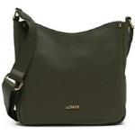 Reduzierte Olivgrüne Unifarbene L.CREDI Lederhandtaschen mit Reißverschluss aus Leder für Damen 