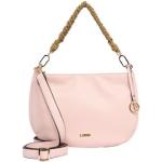 Reduzierte Pinke Unifarbene L.CREDI Hobo Bags mit Reißverschluss aus Kunstleder für Damen 