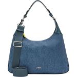 Blaue L.CREDI Damenschultertaschen & Damenshoulderbags mit Reißverschluss 