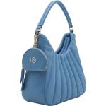 Blaue L.CREDI Damenschultertaschen & Damenshoulderbags mit Reißverschluss aus Kunstleder 