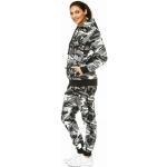 L.gonline Freizeitanzug »Damen Jogging-Anzug, Freizeitanzug, USA Patches Strick 685« (Kapuzenjacke mit Reißverschluss, Hose, 2-tlg., im modischem Design)
