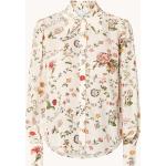 Reduzierte Cremefarbene Blumenmuster L.K. Bennett Tunika-Blusen mit Puffärmeln aus Seide für Damen Größe S 