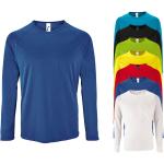 Marineblaue Sportliche Langärmelige Sols T-Shirts aus Polyester für Herren Größe XL 