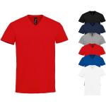 Rote Kurzärmelige Sols V-Ausschnitt T-Shirts aus Jersey für Herren Größe XL 