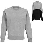 Schwarze Melierte Oversize Sols Bio Rundhals-Ausschnitt Herrensweatshirts aus Baumwolle Größe 3 XL 