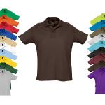 Schokoladenbraune Melierte Sols Herrenpoloshirts & Herrenpolohemden mit Knopf aus Baumwolle Größe XL für den für den Sommer 