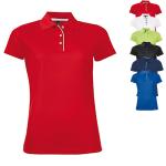 Korallenrote Kurzärmelige Sols Kurzarm-Poloshirts aus Polyester für Damen Größe L 