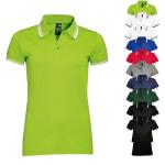 Tannengrüne Melierte Kurzärmelige Sols Damenpoloshirts & Damenpolohemden aus Baumwolle Größe S 