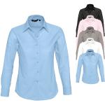 Himmelblaue Sols Bügelfreie Hemden für Damen Größe XL 