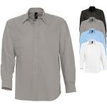 Weiße Sols Bügelfreie Hemden mit Knopf für Herren Größe L 