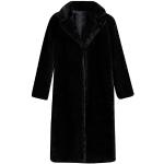 Schwarze Unifarbene Oversize Wasserdichte Trenchcoats kurz aus Kunstfell mit Kapuze für Damen Größe M Petite für den für den Winter 