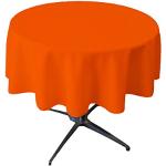 Orange Runde Runde Tischdecken aus Stoff 