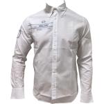 Reduzierte Weiße Bestickte Casual Langärmelige La Martina Button Down Kragen Businesskleidung aus Baumwolle für Herren Größe 3 XL 