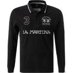 Schwarze Bestickte Casual La Martina Herrenpoloshirts & Herrenpolohemden aus Jersey Größe XXL 