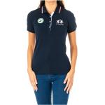 Reduzierte Marineblaue Kurzärmelige La Martina Kurzarm-Poloshirts aus Baumwolle für Damen Größe S 