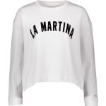 Reduzierte Weiße La Martina Rundhals-Ausschnitt Damensweatshirts aus Baumwolle Größe S 