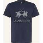 Dunkelblaue Bestickte La Martina T-Shirts aus Baumwolle für Herren Übergrößen 