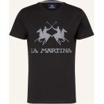 Schwarze Bestickte La Martina T-Shirts aus Baumwolle für Herren Übergrößen 