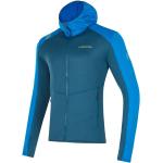 Blaue Atmungsaktive La Sportiva Fleecejacken mit Kapuze mit Reißverschluss aus Fleece mit Kapuze für Herren Größe XL 