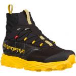 Schwarze Gore Tex Trailrunning Schuhe mit Schnürsenkel aus Textil wasserabweisend für Herren Größe 45 für den für den Winter 