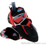 Reduzierte Rote La Sportiva Solution Kletterschuhe mit Klettverschluss in Schmalweite aus Veloursleder für Damen Größe 39,5 