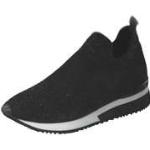 Reduzierte Schwarze La Strada Slip-on Sneaker mit Glitzer ohne Verschluss aus Textil leicht für Damen Größe 42 mit Absatzhöhe bis 3cm 