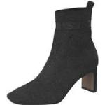Schwarze La Strada Blockabsatz Sock-Boots aus Leder für Damen Größe 42 mit Absatzhöhe 5cm bis 7cm 